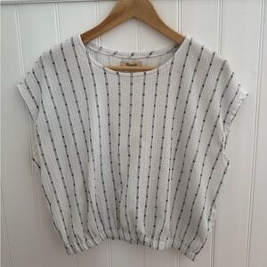 Madewell Striped Cropped Blouse – Size Small